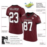 Custom Burgundy White-Black Mesh Authentic Football Jersey Custom Burgundy White-Black Mesh Authentic Football Jersey
