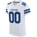 Custom White Navy-Powder Blue Mesh Authentic Football Jersey Custom White Navy-Powder Blue Mesh Authentic Football Jersey