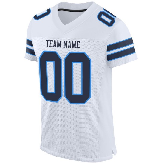 Custom White Navy-Powder Blue Mesh Authentic Football Jersey Custom White Navy-Powder Blue Mesh Authentic Football Jersey