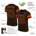 Custom Brown Brown-Orange Mesh Authentic Football Jersey Custom Brown Brown-Orange Mesh Authentic Football Jersey