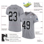 Custom Gray Black-White Mesh Authentic Football Jersey Custom Gray Black-White Mesh Authentic Football Jersey