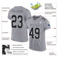 Custom Gray Black-White Mesh Authentic Football Jersey Custom Gray Black-White Mesh Authentic Football Jersey