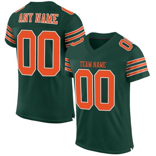Custom Green Orange-White Mesh Authentic Football Jersey Custom Green Orange-White Mesh Authentic Football Jersey