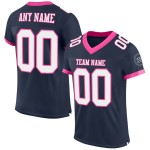 Custom Navy White-Pink Mesh Authentic Football Jersey Custom Navy White-Pink Mesh Authentic Football Jersey