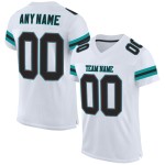 Custom White Black-Aqua Mesh Authentic Football Jersey Custom White Black-Aqua Mesh Authentic Football Jersey