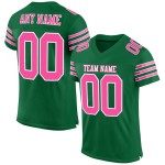 Custom Kelly Green Pink-White Mesh Authentic Football Jersey Custom Kelly Green Pink-White Mesh Authentic Football Jersey