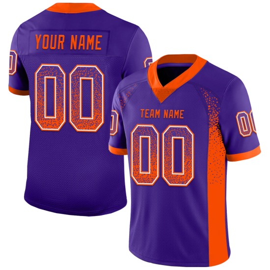 Custom Purple Orange-White Mesh Drift Fashion Football Jersey Custom Purple Orange-White Mesh Drift Fashion Football Jersey