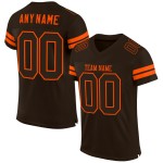 Custom Brown Brown-Orange Mesh Authentic Football Jersey Custom Brown Brown-Orange Mesh Authentic Football Jersey